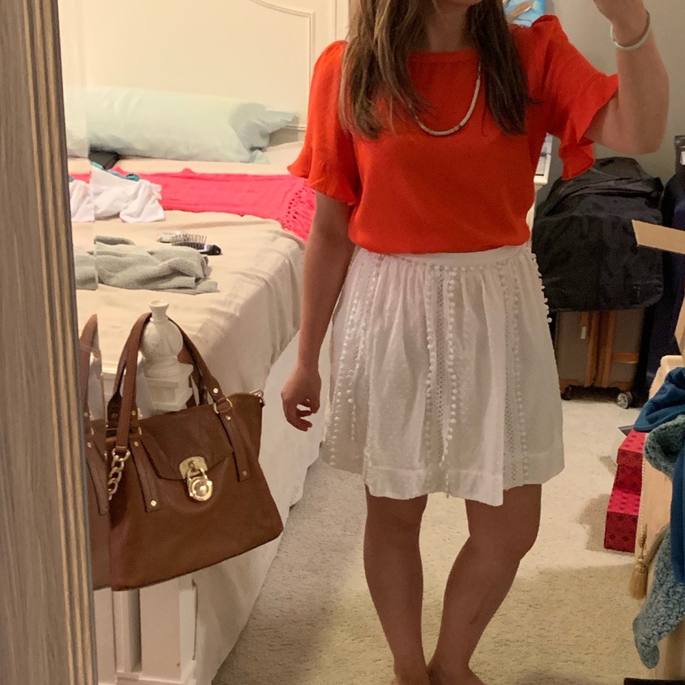J. Crew white dotted skirt size 0 XS